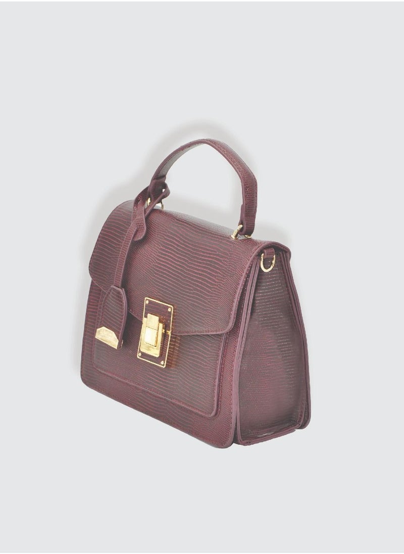 AMICA - Emma Women's Mini Crossbody Bag with Top Handle -Plum Red - Image 1