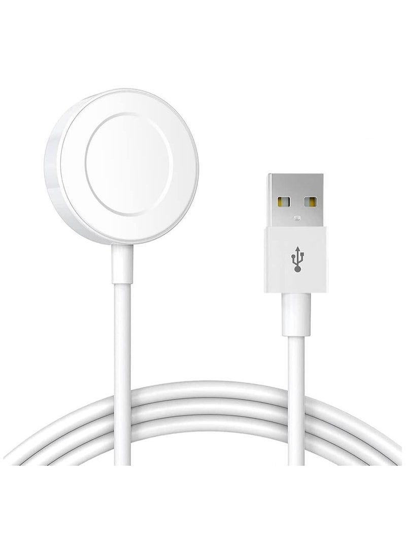 ELTRAZONE Magnetic Wireless Charging Dock Portable Smart USB Watch Charger Cable For Apple iWatch (Series 7/6/5/4/3/2) Apple watch For iPhone - White  - Image 1