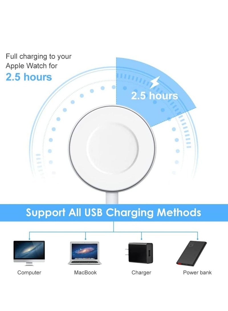 ELTRAZONE Magnetic Wireless Charging Dock Portable Smart USB Watch Charger Cable For Apple iWatch (Series 7/6/5/4/3/2) Apple watch For iPhone - White  - Image 2