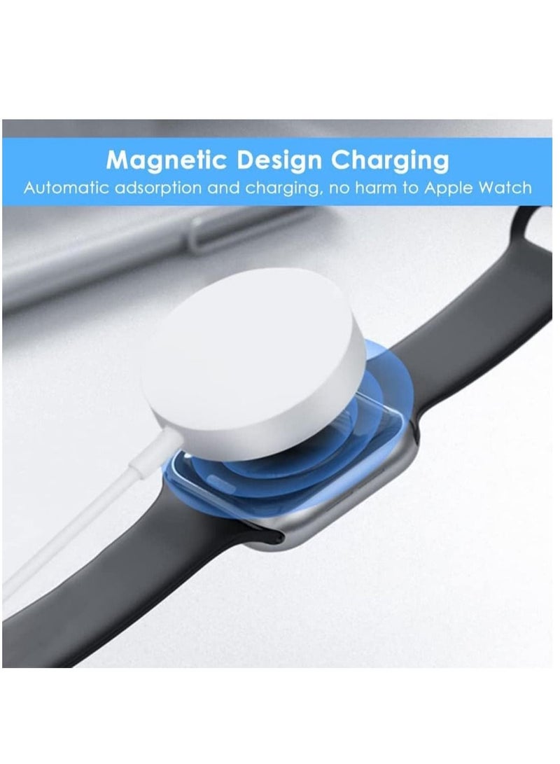 ELTRAZONE Magnetic Wireless Charging Dock Portable Smart USB Watch Charger Cable For Apple iWatch (Series 7/6/5/4/3/2) Apple watch For iPhone - White  - Image 4