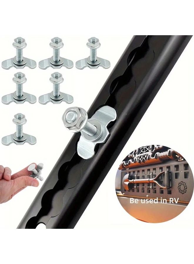 M8x60mm L Shaped Track Connector Threaded Pins Galvanized Steel With Nut For RV Truck Trailer - Image 2