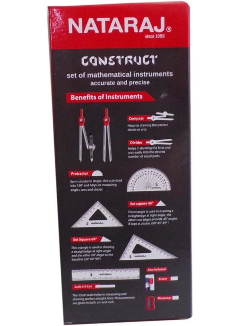 ناتاراج مجموعة أدوات ناتاراج كونستركت الرياضية - مجموعة هندسة كاملة للطلاب - Image 5