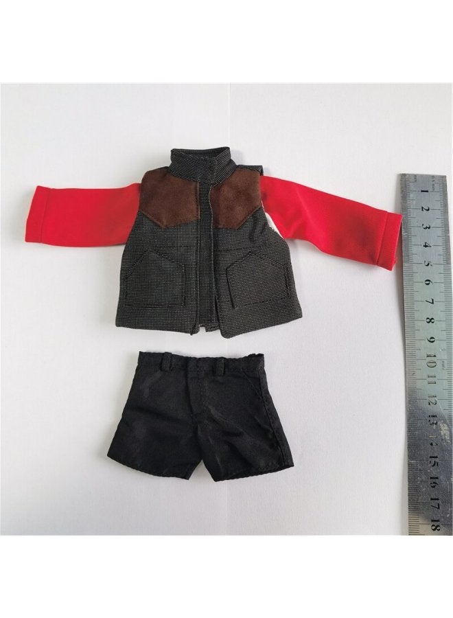 25-30cm BJD OB Small Cloth Astro Boy Wooden Hand Doll Doll Wear Clothes Model Tide Play Doll Clothes-Specifications:10 Vest T-shirt Black Shorts-Color:Standard - Image 1