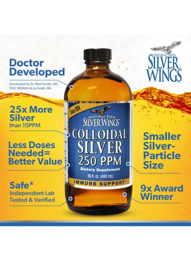 Natural Path Silver Wings Natural Path Silver Wings Colloidal Silver 250Ppm (1250Mcg) Enhanced Immune Support Supplement - 2 Fl. Oz. Dropper Top  - Image 4