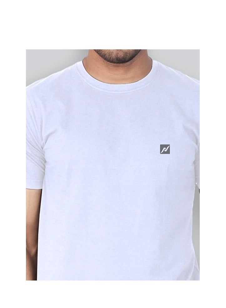Lux Nitro Men's Round Neck cotton T-Shirt with a stylish logo | White  - Image 5