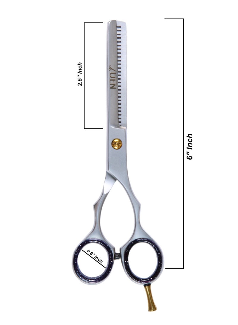 UEN Professional Thinning Shears, Thick Hair Cutting Scissors Stainless Steel Barber Hairdressing, Texturizing & Styling Haircut Razor Edge Teeth for Home, Salon Barber/Women/Men Kids  - Image 2