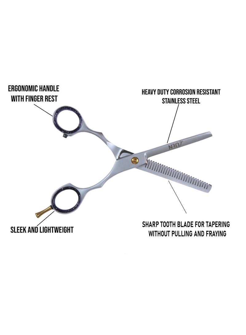 UEN Professional Thinning Shears, Thick Hair Cutting Scissors Stainless Steel Barber Hairdressing, Texturizing & Styling Haircut Razor Edge Teeth for Home, Salon Barber/Women/Men Kids  - Image 3