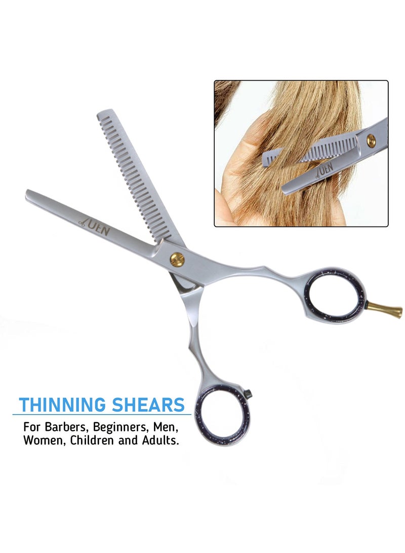 UEN Professional Thinning Shears, Thick Hair Cutting Scissors Stainless Steel Barber Hairdressing, Texturizing & Styling Haircut Razor Edge Teeth for Home, Salon Barber/Women/Men Kids  - Image 4
