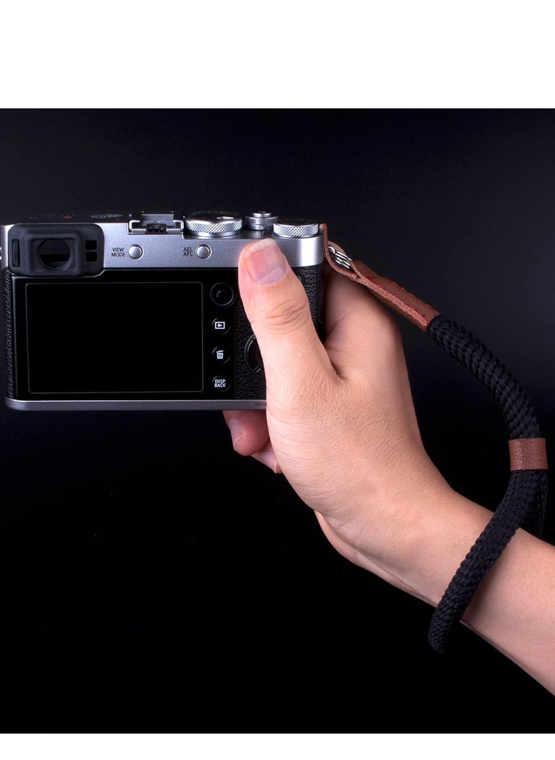 Generic Black Cotton Camera Hand Wrist Strap Compatible with Fujifilm X-T30 X-T4 X-T3 X-T20 X-T2 X70 X-Pro2 X-E3 X30 XQ2 X100F A6100 A6600 A6400 A6000 A6300 A6500 RXIR II Cameras Adjustable Safety Strap  - Image 3