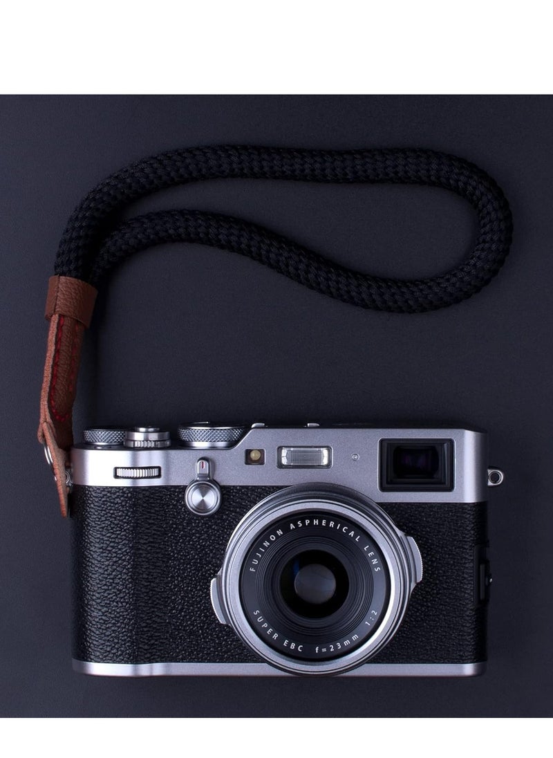 Generic Black Cotton Camera Hand Wrist Strap Compatible with Fujifilm X-T30 X-T4 X-T3 X-T20 X-T2 X70 X-Pro2 X-E3 X30 XQ2 X100F A6100 A6600 A6400 A6000 A6300 A6500 RXIR II Cameras Adjustable Safety Strap  - Image 5