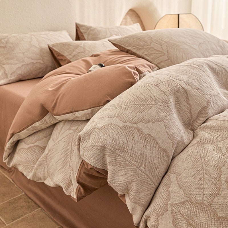 100% Cotton Three-Layer Yarn-Dyed Bedding Set - Luxurious Retro Style