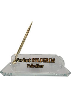 Mert Kristal Mert Crystal Table Nameplate Office Office M213-GOLD  - Image 1