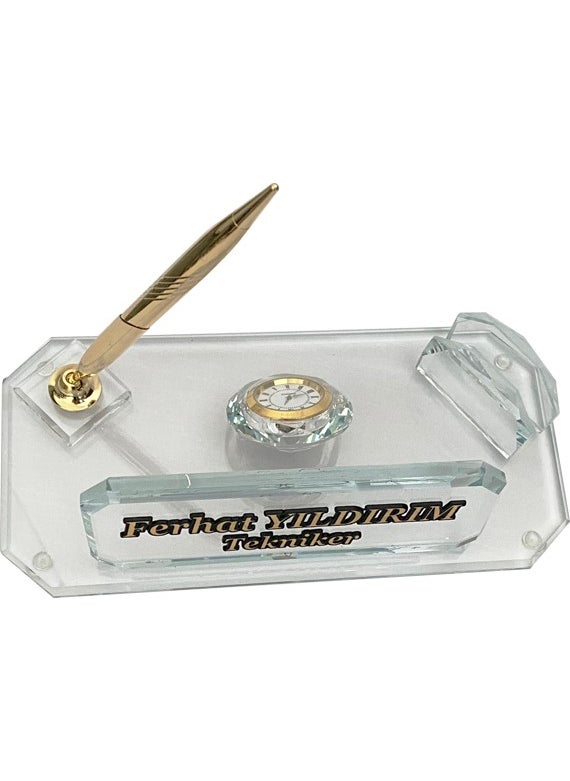 Mert Kristal - Mert Crystal Table Nameplate Office Office M213-GOLD - Image 1