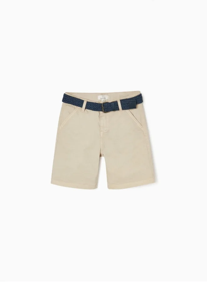 Zippy Shorts with Belt for Boys, Beige
