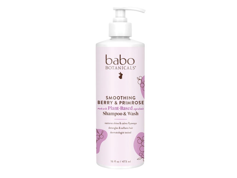 Babo Botanicals Babo Botanicals Smoothing Berry 2-in-1 Shampoo & Wash - Detangling & Nourishing - Eliminates Frizz & Prevents Static - Evening Primrose Oil - For all ages - Light Berry Fragrance- Vegan