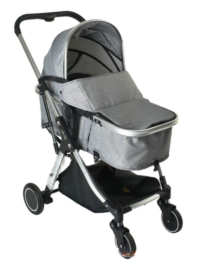 Rally - Foldable 3 in 1 Pram Stroller Sleeping Bassinet 360° Rotating Wheels with Carbon Steel Frame body - Image 1