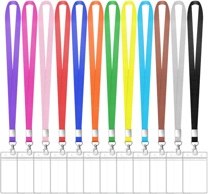 koorito 12 Pack Cruise Lanyard with ID Card Holder Colorful Lanyard with Waterproof ID Badge Holder (12 Colors) - Image 1