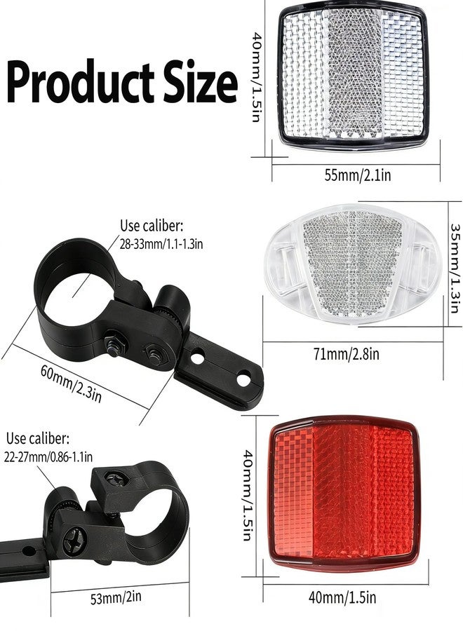 Sobaino 8Pcs Bike Reflectors + 2 Bells, Front Rear Bicycle Reflectors for Night Riding, Bicycle Wheel Reflector, for Handlebar Seatpost, Spoke, Bell - Image 2