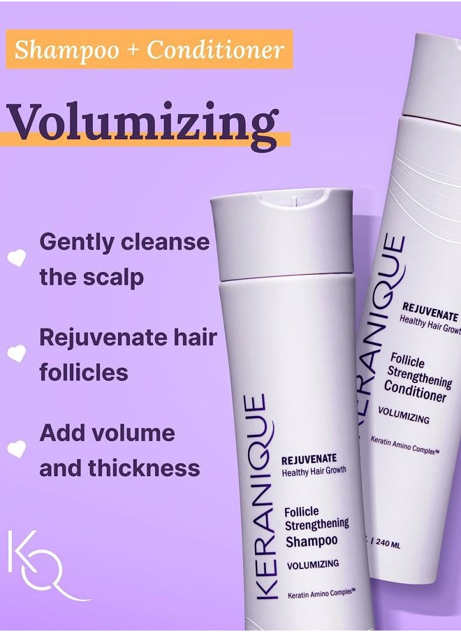 Keranique Volumizing Shampoo and Conditioner Set with Thickening Mousse - Keratin Enriched Volume Kit for Thinning, Fine, Damaged, Dry Hair - Color Safe, Sulfate Free, No Alcohol Formula for Women  - Image 3