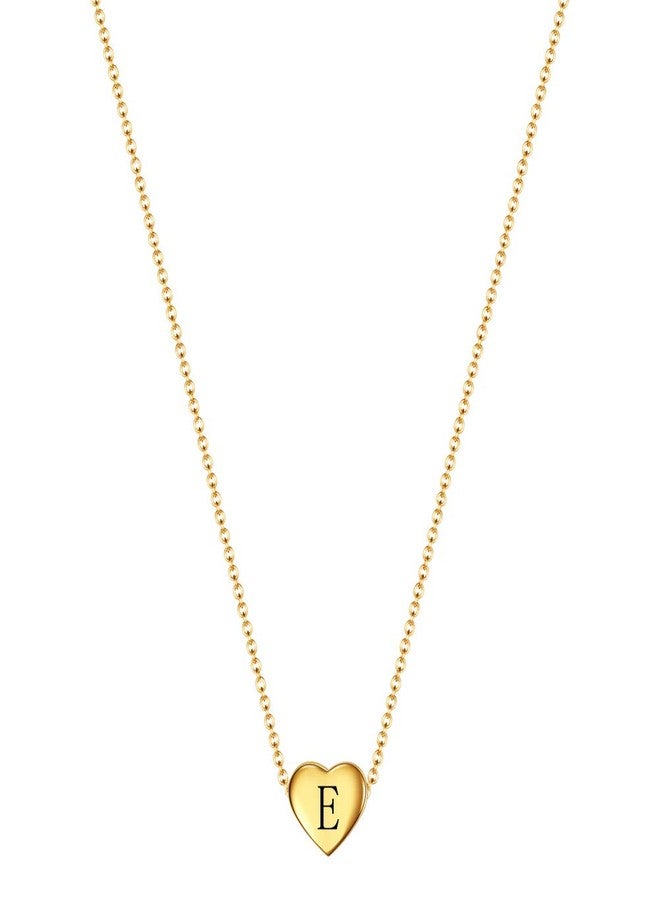 VQYSKO Heart Initial Necklace-18K Gold Filled Dainty Personalized Letter Heart Choker Necklace Gift for Women Necklace Jewelry (Golden E) - Image 1