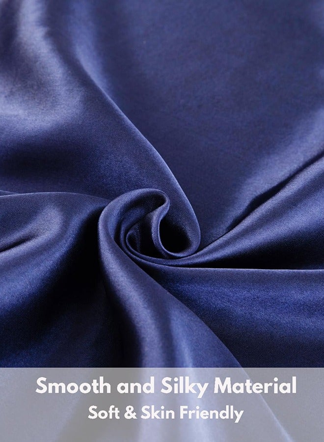 بشكل مختصر غطاء مخدة من الساتان، 2 عبوة أكياس مخدة من الساتان الحرير مقاس 20 بوصة × 30 بوصة للشعر والبشرة غطاء مخدة من الساتان بحجم الملكة مع إغلاق بمغلف (50 × 75 سم، أزرق) - Image 4