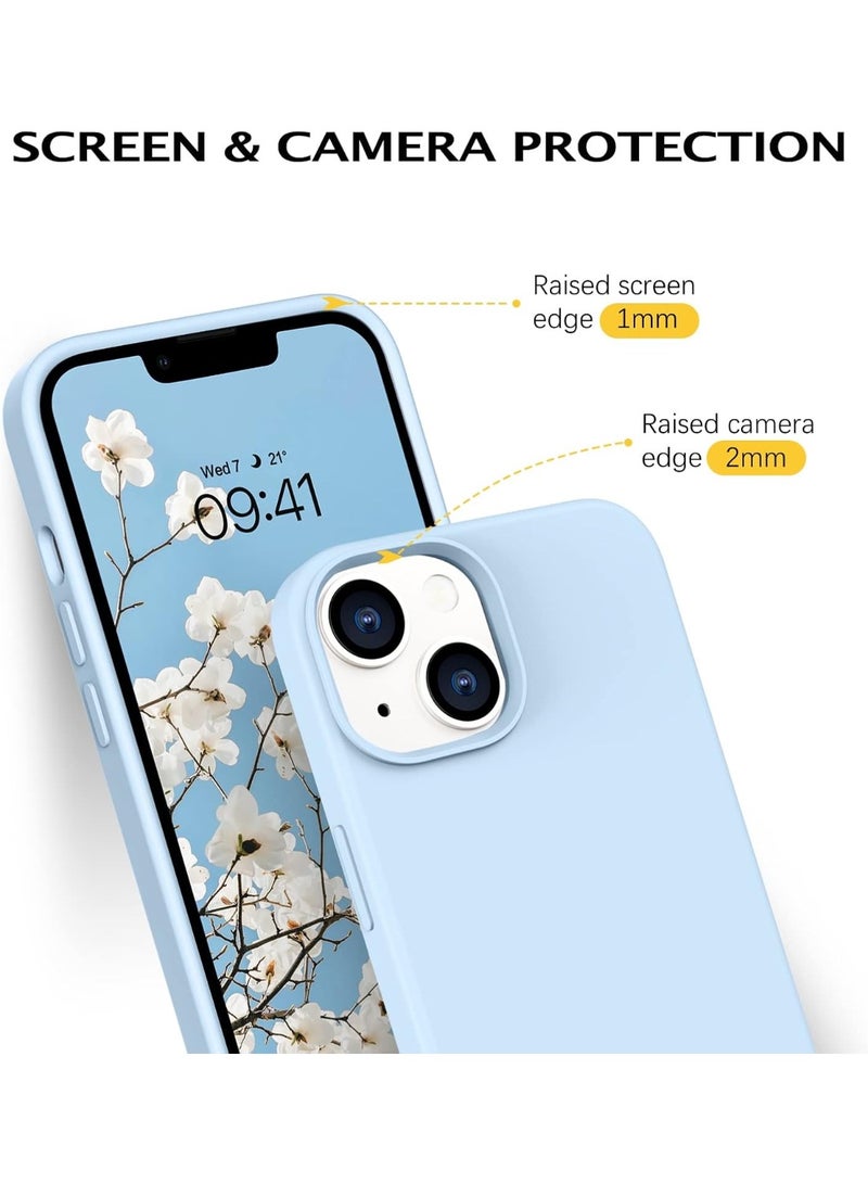 أكاليكس جراب سيليكون سائل فاخر لهاتف iPhone 15 Plus، تصميم نحيف، ملمس ناعم مع بطانة من الألياف الدقيقة وحماية معززة للكاميرا - متين ومقاوم لبصمات الأصابع | أزرق سماوي - Image 4