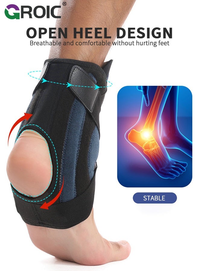 GROIC Adjustable Knob Ankle Support Brace, Ankle Brace Orthopedic Foot Support Shoes, Ankle Protector, Ankle Injury Recovery Wrap, Lace Up Ankle Support for Running, Basketball, Volleyball (1 PC)  - Image 4
