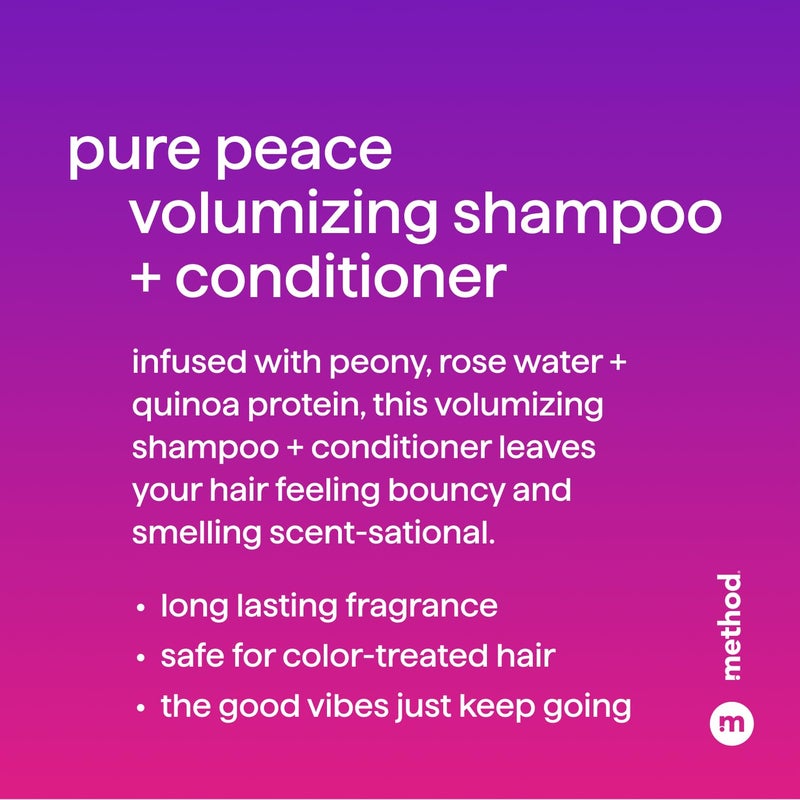 Method Volumizing Conditioner, Pure Peace with Rose, Peony, and Pink Sea Salt Scent Notes, Paraben and Sulfate Free, 13.5 oz (Pack of 1) - Image 4