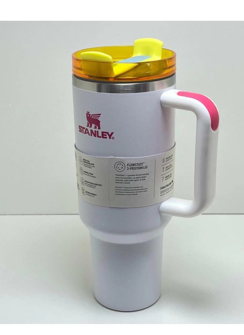 Stanley - Stanley Quencher 40oz Stainless Steel Vacuum Insulated Tumbler – Durable Travel Mug with FlowState Spill-Resistant Lid, Reusable Straw & Comfort-Grip Handle – Keeps Drinks Cold for 11 Hours or Hot for 7 Hours – Ideal for Water, Iced Tea, Coffee, Smoothies, Juices & More – Eco-Friendly, Reusable, and Leakproof Thermal Cup for Work, Travel, Gym or Outdoor Use - Image 1