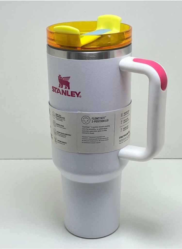 Stanley - Stanley Quencher 40oz Stainless Steel Vacuum Insulated Tumbler – Durable Travel Mug with FlowState Spill-Resistant Lid, Reusable Straw & Comfort-Grip Handle – Keeps Drinks Cold for 11 Hours or Hot for 7 Hours – Ideal for Water, Iced Tea, Coffee, Smoothies, Juices & More – Eco-Friendly, Reusable, and Leakproof Thermal Cup for Work, Travel, Gym or Outdoor Use - Image 1