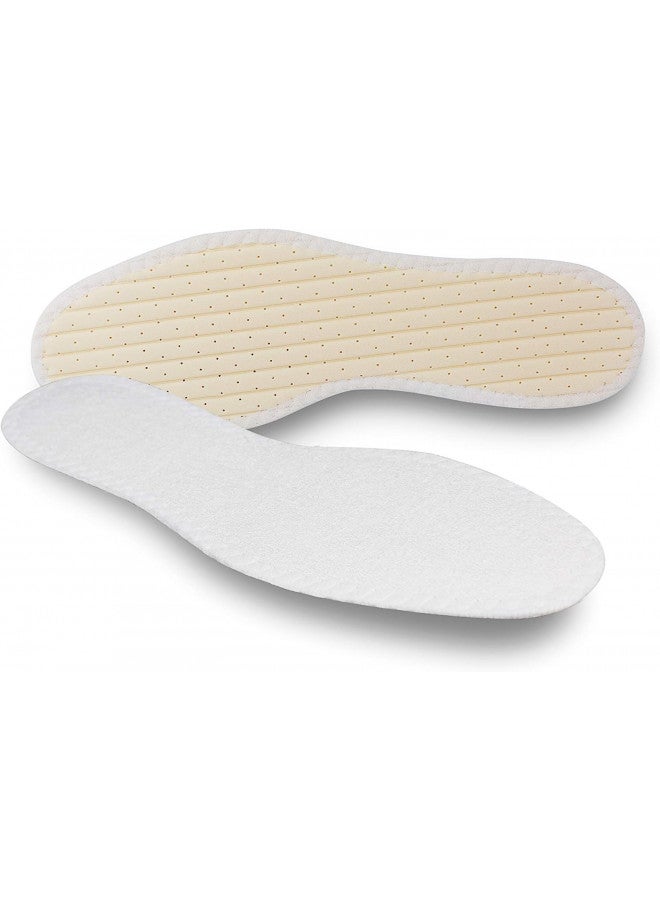 Pedag Pedag Summer | Terry Cotton Sockless Insoles | Barefoot Inserts | Handmade in Germany | Absorbs Sweat & Controls Odor | Wear Without Socks | Washable | US Women 8/ Men 5/ EU 38 | White | 1 Pair