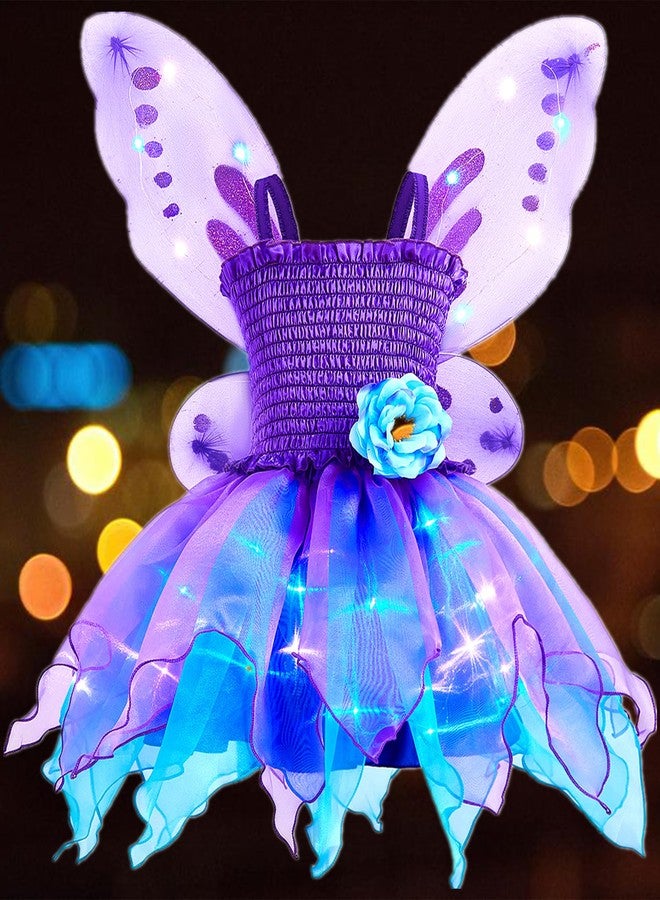 Axaxa Light Up Fairy Costume for Girls Fairy Two-Piece Dress Set with Light Up Butterfly Wings - Image 3