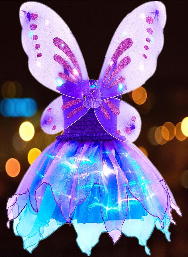 Axaxa Light Up Fairy Costume for Girls Fairy Two-Piece Dress Set with Light Up Butterfly Wings - Image 4