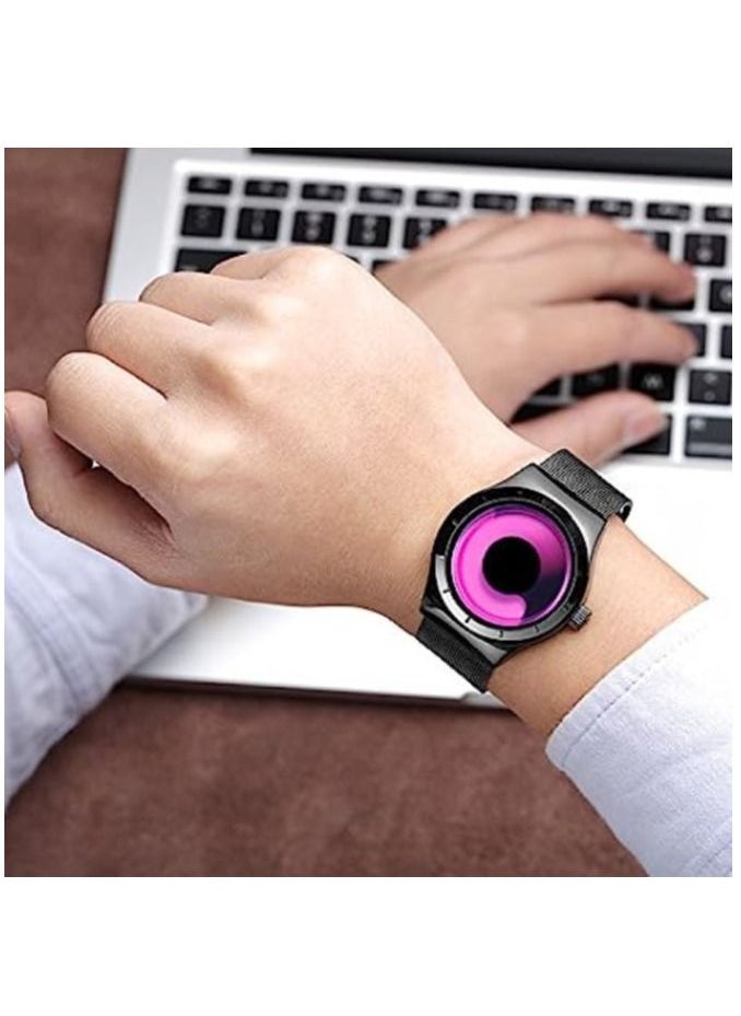 GUANQIN - Men's Watches Ultra Thin Stainless Steel Mesh Band Waterproof Quartz Wrist Watch - Image 1