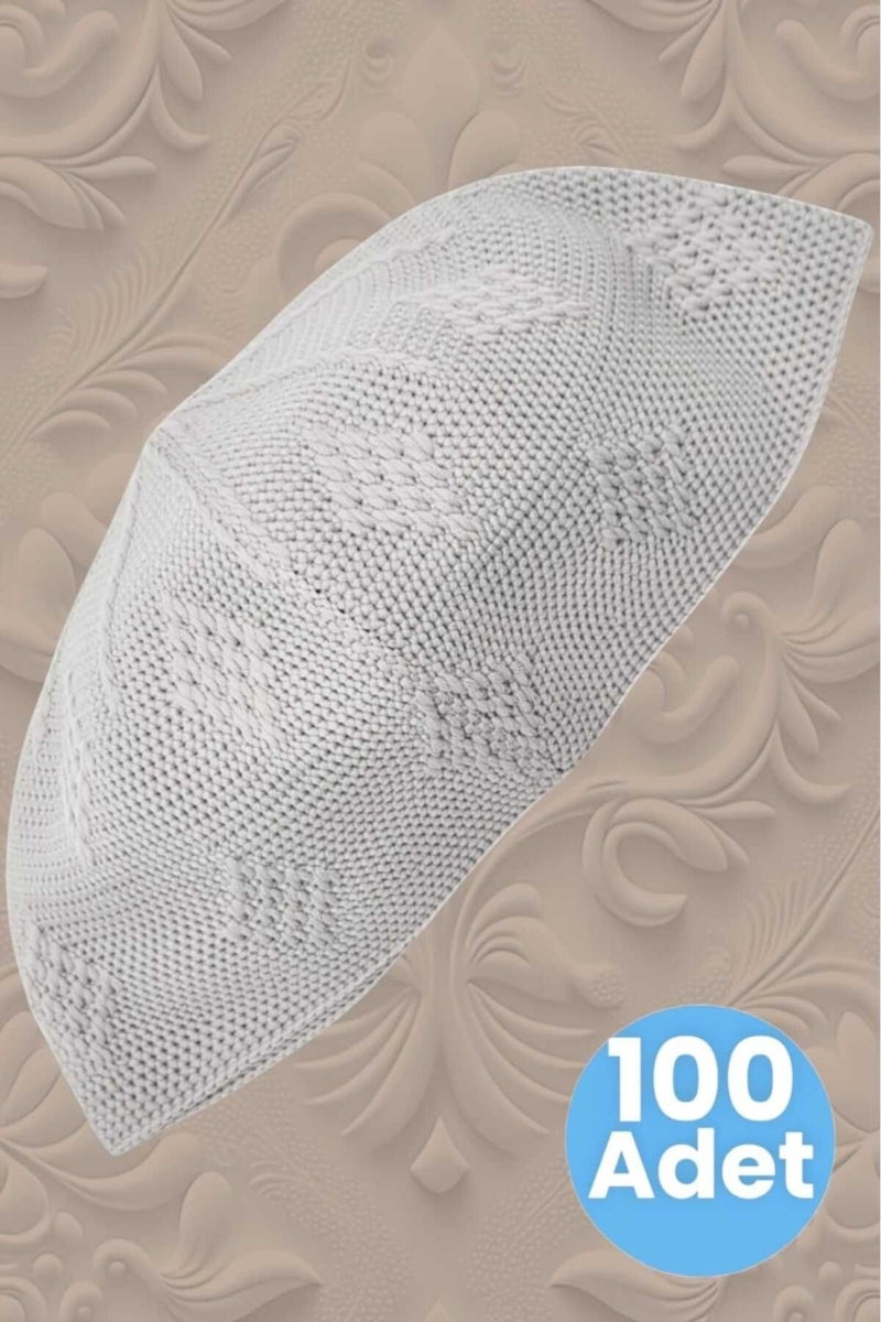 Hızırım 100'S Woven Knitted Patterned Cap Quality Prayer Cap  - Image 4