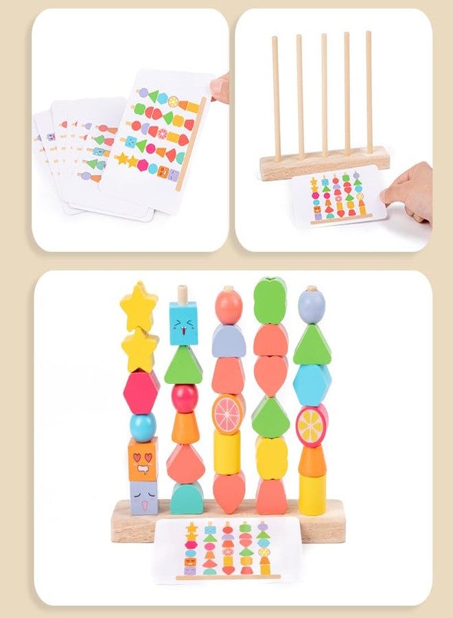 BUSHIKO Geometric Shape Pairing Building Block Set Column Sensory Integration Training: Five Sets of Pillar Early Education Enlightenment Cognitive Toys for Young Children - Image 3