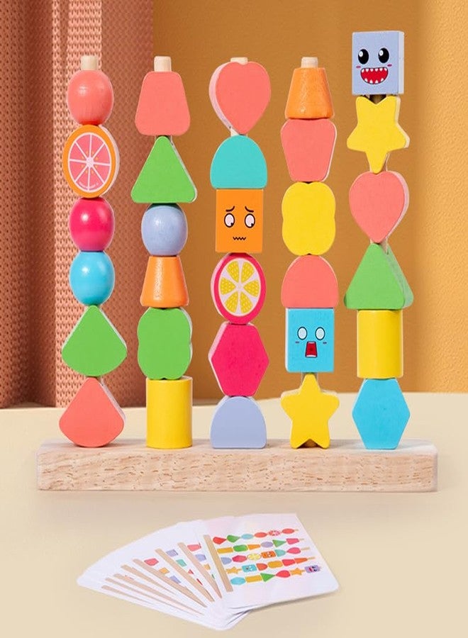 BUSHIKO Geometric Shape Pairing Building Block Set Column Sensory Integration Training: Five Sets of Pillar Early Education Enlightenment Cognitive Toys for Young Children - Image 4