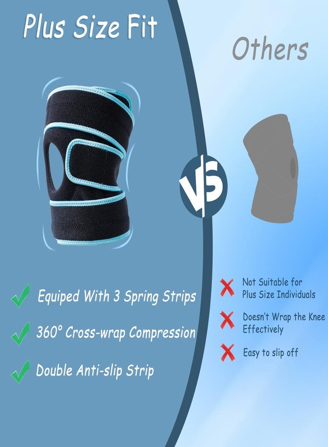 King Mills Extra Large Knee Brace Support, Adult 4XL, Blue Black - Image 2