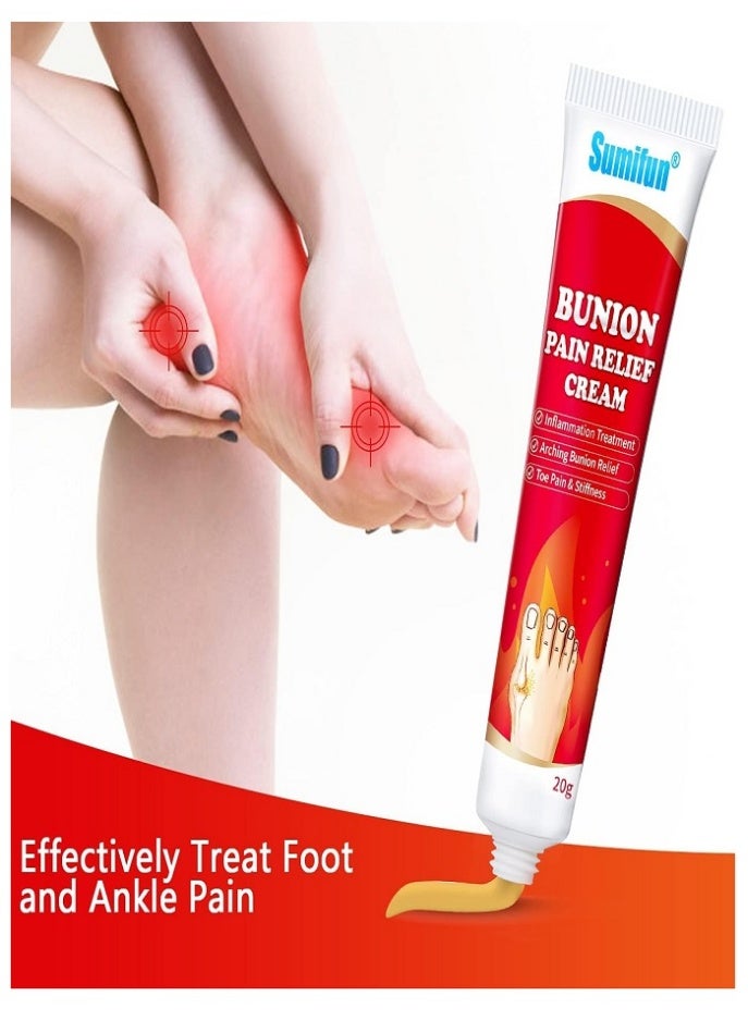 Sumifun 1-Piece Bunion Pain Relief Cream For & Toe Swelling - Foot Back, Neck, Knee, Hand, Wrist, Shoulder, Feet, Healing Ointment 20g - Image 2