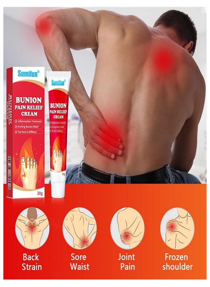 Sumifun 1-Piece Bunion Pain Relief Cream For & Toe Swelling - Foot Back, Neck, Knee, Hand, Wrist, Shoulder, Feet, Healing Ointment 20g - Image 4