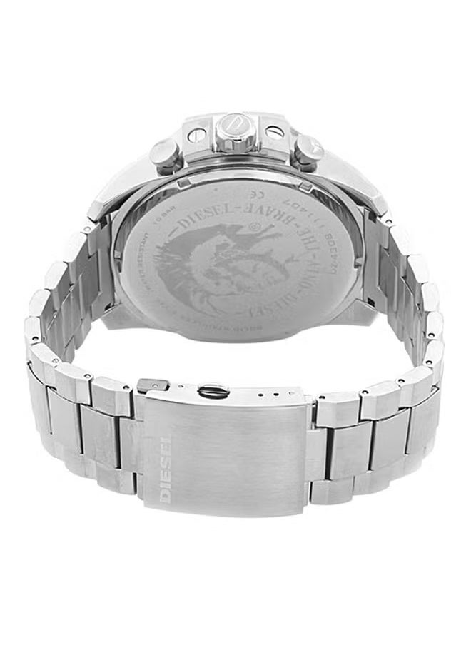 DIESEL DIESEL Men's Mega Chief Round Shape Stainless Steel Chronograph Wrist Watch 54 mm - Silver - DZ4328  - Image 5