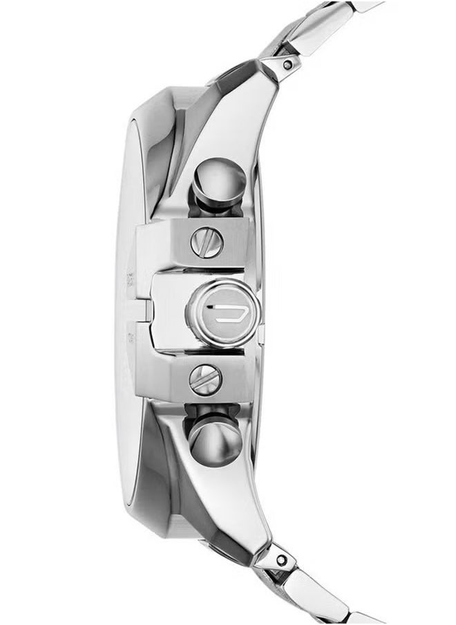 DIESEL DIESEL Men's Mega Chief Round Shape Stainless Steel Chronograph Wrist Watch 54 mm - Silver - DZ4328  - Image 4