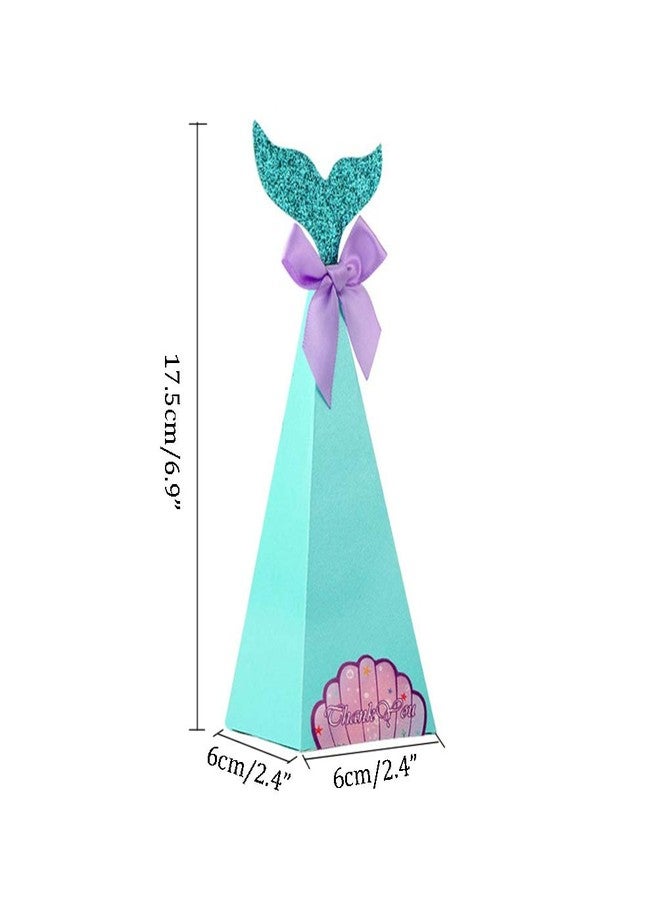 Teensery 20 Pcs Mermaid Party Boxes with Thank You Stickers Candy Gift Bags for Kids Mermaid Theme Party Supplies - Image 3
