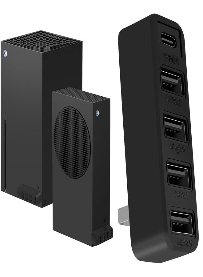 جوسو موزع USB عالي السرعة من Joso، مزود بـ 5 منافذ، متوافق مع جهاز Xbox Series X/S، موزع USB مزود بـ 4 منافذ USB-A ومنفذ واحد من النوع C 2.0 - أسود - Image 1