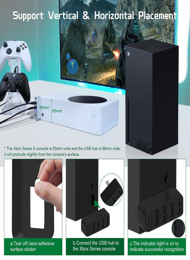 جوسو موزع USB عالي السرعة من Joso، مزود بـ 5 منافذ، متوافق مع جهاز Xbox Series X/S، موزع USB مزود بـ 4 منافذ USB-A ومنفذ واحد من النوع C 2.0 - أسود - Image 5