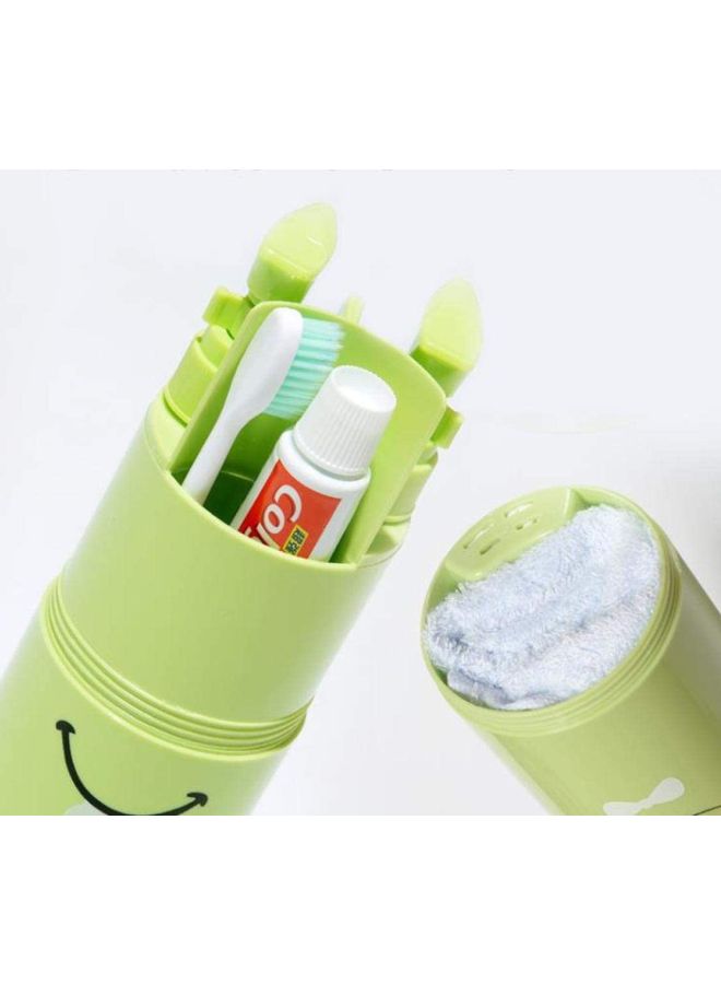 NIBEMINENT 5-Piece Portable Toothbrush Holders And Accessories Set Green/White 6.8 x 20cm - Image 2