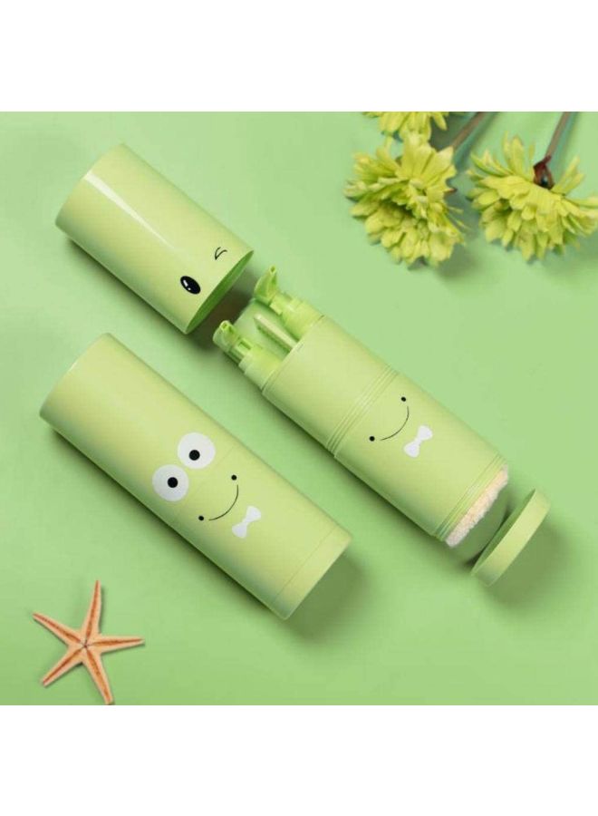 NIBEMINENT 5-Piece Portable Toothbrush Holders And Accessories Set Green/White 6.8 x 20cm - Image 4