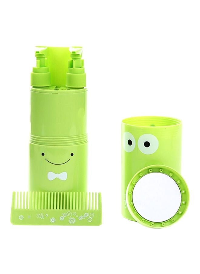 NIBEMINENT 5-Piece Portable Toothbrush Holders And Accessories Set Green/White 6.8 x 20cm - Image 1