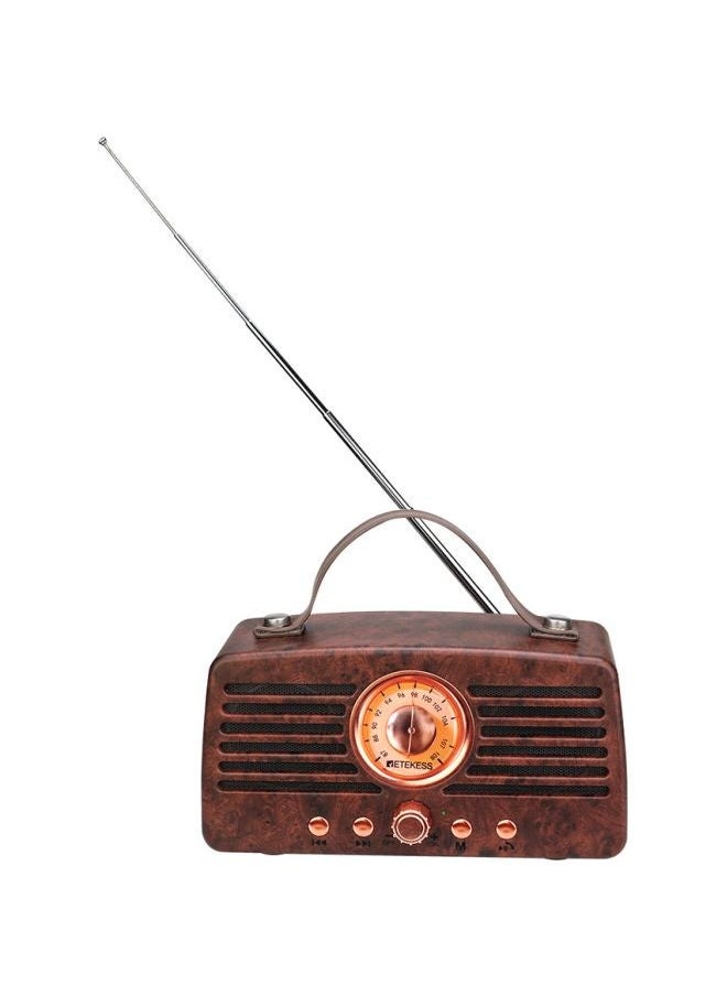 NIBEMINENT Retro FM Radio Receiver TR607 Brown  - Image 1