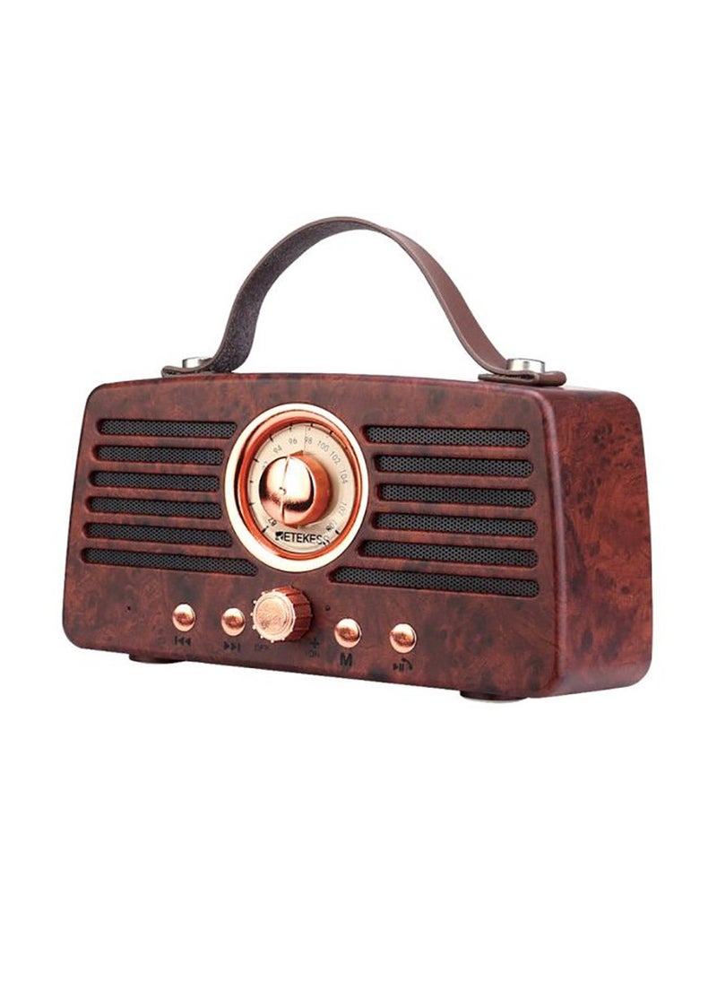 NIBEMINENT Retro FM Radio Receiver TR607 Brown  - Image 2